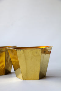 Pair of Brass Wall Planters