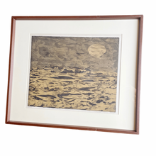 Load image into Gallery viewer, Signed  &amp; Framed Silkscreen, limited edition 23/100. Titled Moon &amp; Water and signed Margaret Morris 1962

