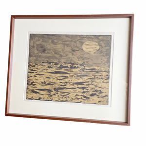 Signed  & Framed Silkscreen, limited edition 23/100. Titled Moon & Water and signed Margaret Morris 1962