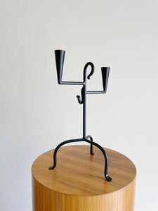 Wrought Iron Candelabra with Candle Snuffer