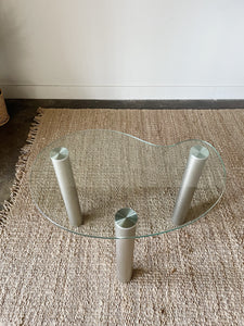 Post Modern Glass Kidney Side Table