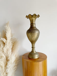 Large Etched Brass Vase