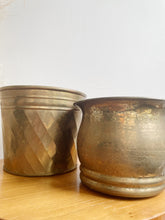 Load image into Gallery viewer, Set of Two Brass Planters
