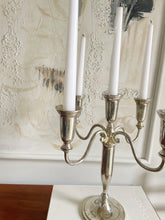 Load image into Gallery viewer, Vintage Silver Plate Candelabra by Godinger, 5 Light / Taper Candle Holder
