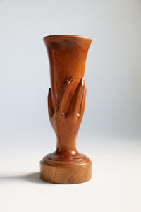 Hand-carved Hand Vase