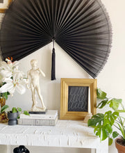 Load image into Gallery viewer, Large Black Bamboo Wall Fan
