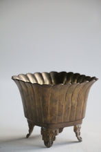 Load image into Gallery viewer, Scalloped Brass Footed Planter
