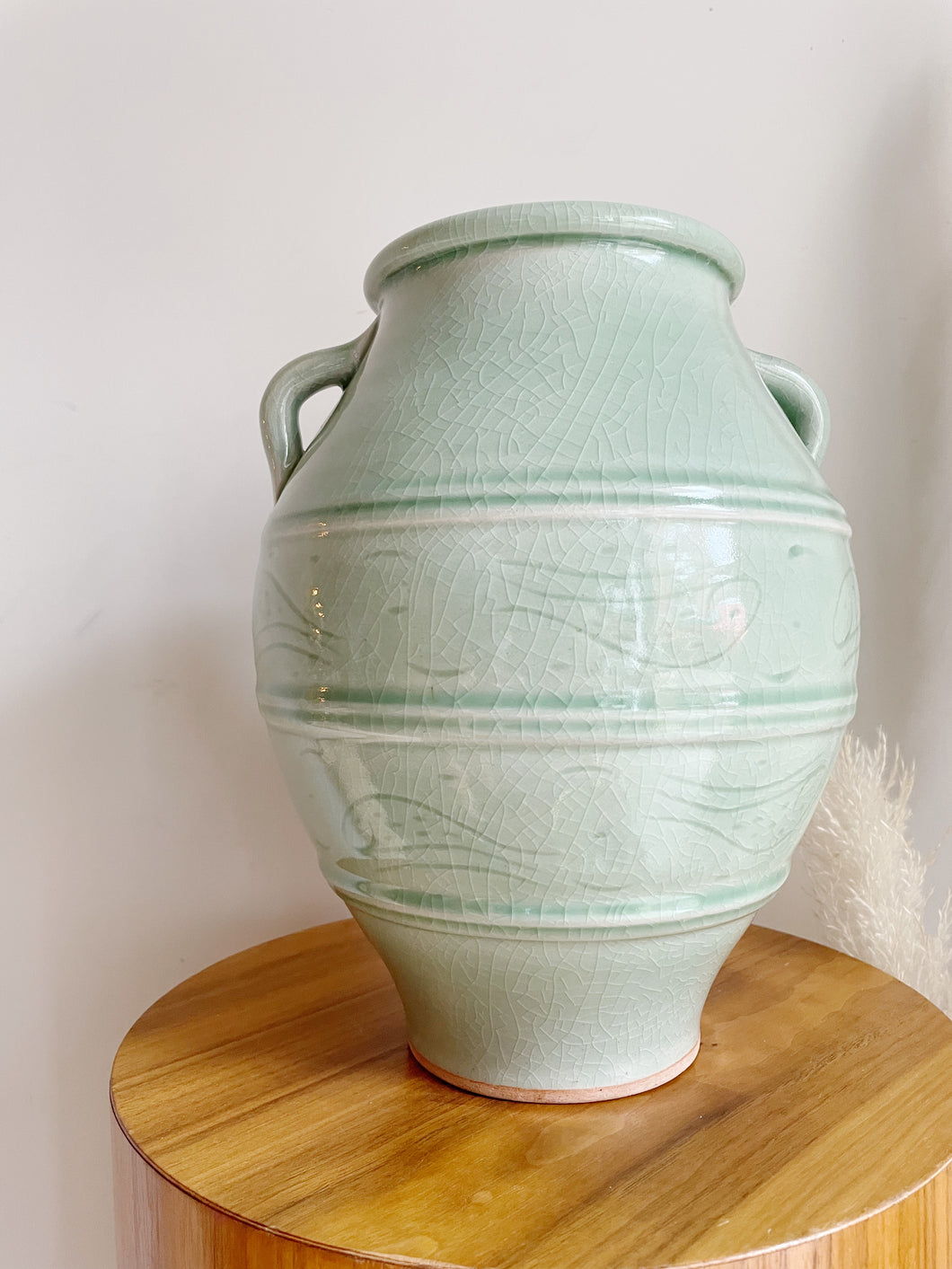 Large Ceramic Green Vase