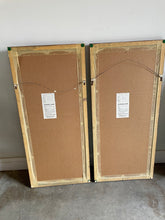 Load image into Gallery viewer, Pair of Faux Bamboo Carved Walnut Beveled Wall Mirrors
