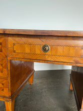 Load image into Gallery viewer, Antique Fruit Wood Twin Pedestal Partner Desk
