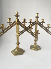 Load image into Gallery viewer, Rostand Judaica Ecclesiastical Brass Candelabras
