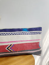Load image into Gallery viewer, Wool Kilim Rug Pillow 12in x 24in
