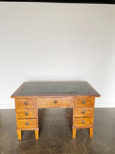 Load image into Gallery viewer, Antique Fruit Wood Twin Pedestal Partner Desk
