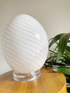 Glass Swirl Murano Style  Egg Lamp