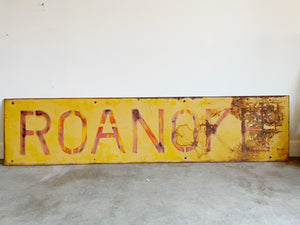 Vintage Painted Metal Roanoke Sign