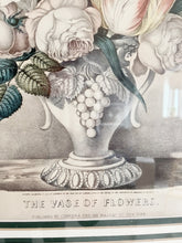 Load image into Gallery viewer, Framed Currier and Ives Still Life Lithograph Titled &quot;The Vase of Flowers&quot;
