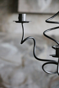 Abstract Wavy Metal 6 Arm Candle Holder Centerpiece Candelabra