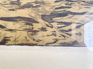 Signed  & Framed Silkscreen, limited edition 23/100. Titled Moon & Water and signed Margaret Morris 1962