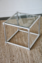 Load image into Gallery viewer, Mid Century Modern Chrome Cube Side Table
