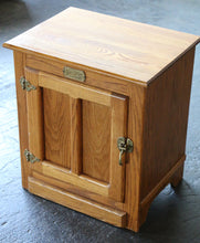 Load image into Gallery viewer, White Clad Simmons Hardware Co. Oak Ice Box Side Table
