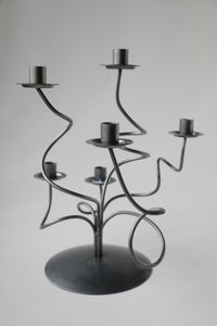 Abstract Wavy Metal 6 Arm Candle Holder Centerpiece Candelabra