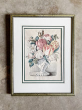 Load image into Gallery viewer, Framed Currier and Ives Still Life Lithograph Titled &quot;The Vase of Flowers&quot;

