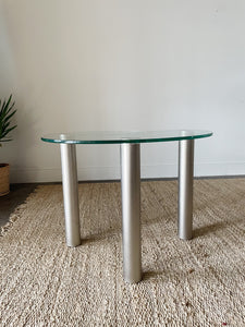 Post Modern Glass Kidney Side Table
