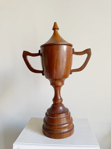 Turned Wood Lidded Urn/ Vase / Planter