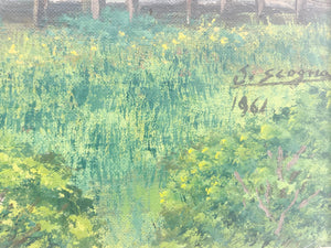 Vintage Landscape Oil Painting Circa 1961