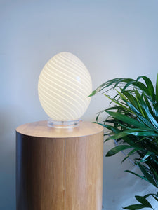 Glass Swirl Murano Style  Egg Lamp