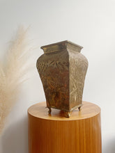 Load image into Gallery viewer, Square Brass  Footed Vase
