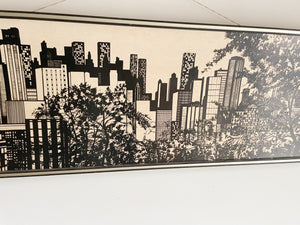 Framed Vintage City Skyline Print - by Lars Clayton 1970’s