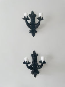 Pair of Antique Cast-Iron Wall Sconces