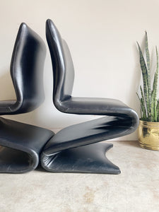 Post Modern Pleather S Chair in the Style of Verner Patton